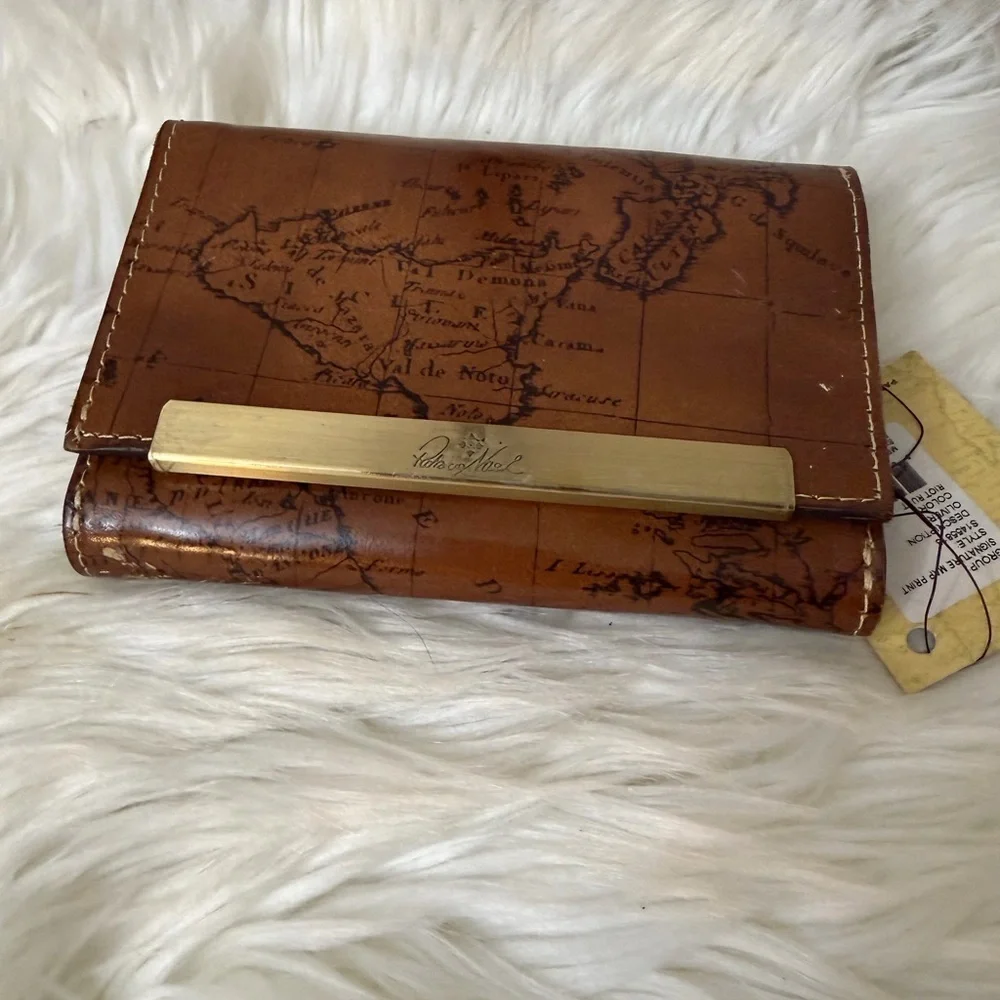 PATRICIA NASH MAP PRINT CAMETTI RIOT RUST WALLET